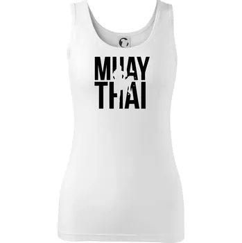 Dámské tričko Nápis Muay Thai - Dámské tílko - M ( Bílá )