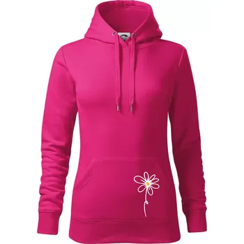 Dámská mikina Kopretina - dole na výšku - Mikina dámská Cape s kapucí - 2XL ( Purpurová )