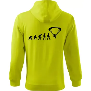 Pánská móda Evoluce paramotor - Mikina s kapucí na zip trendy zipper - 2XL ( Limetková )