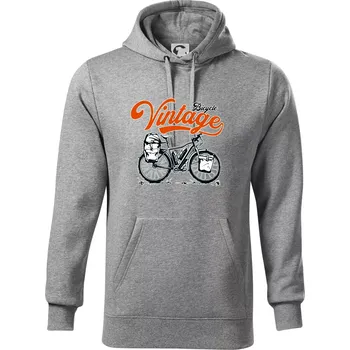 Pánská mikina Bicycle Vintage - Mikina pánská Cape s kapucí - XL ( Tmavě šedý melír )