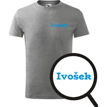 Chlapecké tričko Šedé dětské tričko Ivošek - dětské tričko se jménem - barva šedá - velikost 12let