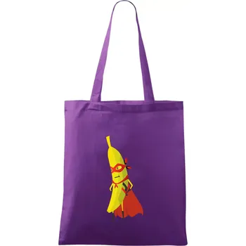 Nákupní taška Banán superman - Taška bavlněná - 42 x 38 cm ( Fialová )