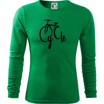 Pánské oblečení Cycle kolo - Triko s dlouhým rukávem FIT-T long sleeve - M ( Středně zelená )