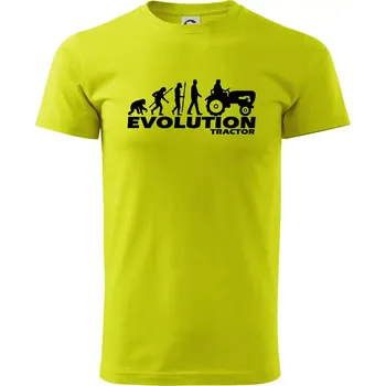 Evoluce traktor - Klasické pánské triko vyšší gramáže - S ( Limetková )