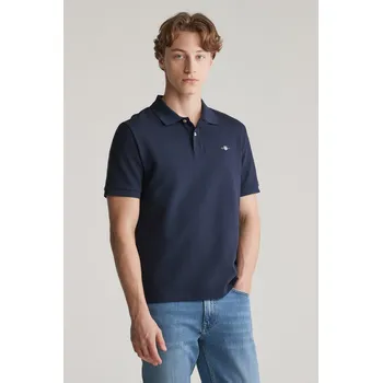 Pánská košile POLOKOŠILE GANT TEXTURED POLO EVENING BLUE