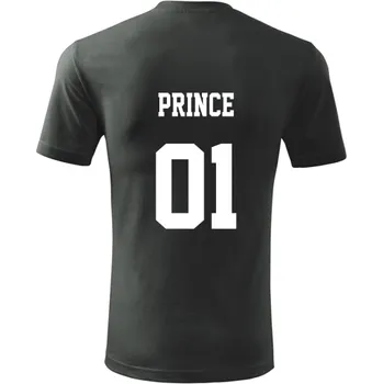 Pánská móda Grafitové tričko prince - dárek pro kluka - barva antracit - velikost XL