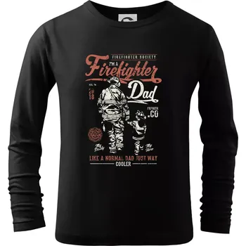 Chlapecké tričko Firefighter Dad - Triko dětské Long Sleeve - 158 cm/12 let ( Černá )