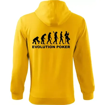 Pánská mikina Evolution poker - Mikina s kapucí na zip trendy zipper - M ( Žlutá )