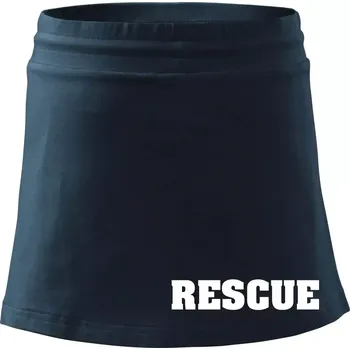 Dámská sukně Rescue - Hvězda na prsu + nápis na zádech - Sportovní sukně - two in one - XL ( Námořní modrá (velmi tmavá - téměř černá) )