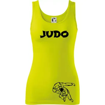 Judo nápis + postavy - Dámské tílko - XS ( Limetková )