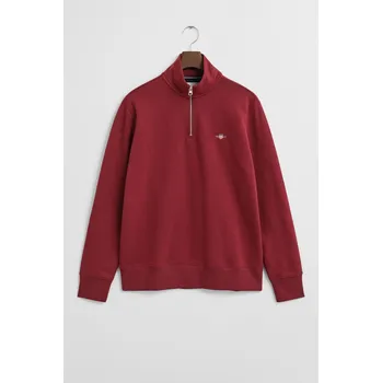 Pánská mikina MIKINA GANT REG SHIELD HALF ZIP SWEAT PLUMPED RED