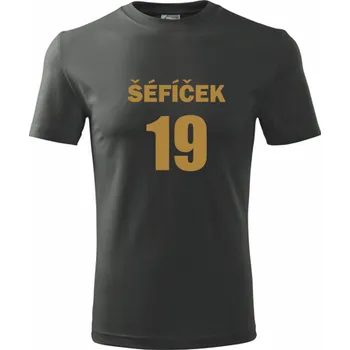 Pánská móda Grafitové tričko Šéfíček 19 - dárek pro teenagera - barva antracit - velikost XXXL
