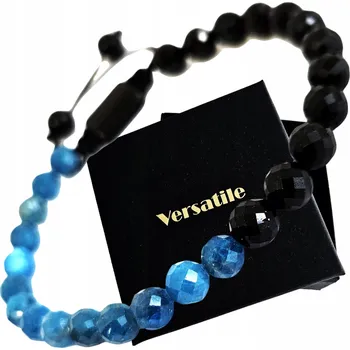 Náramek Krásný NASTAVITELNÝ Náramek ČERNÝ TURMALÍN A APATIT NEJVYŠŠÍ KVALITA