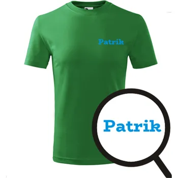 Chlapecké tričko Zelené dětské tričko Patrik - dětské tričko se jménem - barva zelená - velikost 12let