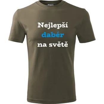Army tričko nejlepší dabér na světě - dárek pro dabéra - barva hnědá - velikost XXL