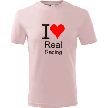 Chlapecké tričko Růžové dětské tričko I love Real Racing - barva růžová - velikost 12let