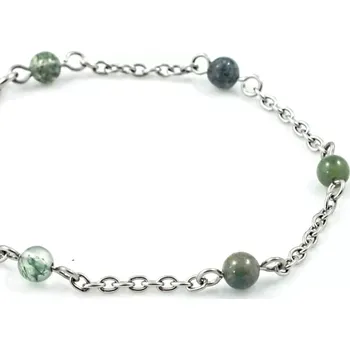 Náramek Náramek Řetízkový s mechovým achátem