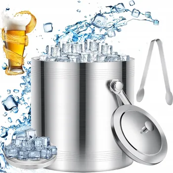 Nádoba na led KBELÍK NA LED NA KOSTKY NÁDOBA S VÍKEM 2 L + KLEŠTĚ