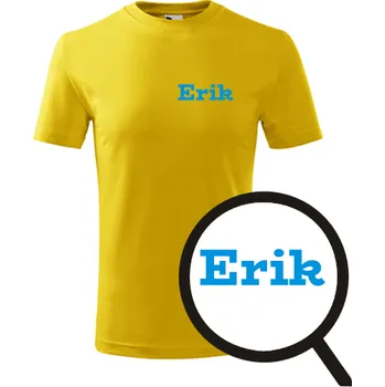 Chlapecké tričko Žluté dětské tričko Erik - dětské tričko se jménem - barva žlutá - velikost 6let