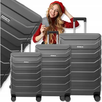 Omna Sada pevných kufrů ABS ARIZONA ŠEDÁ 40L+63L+94L 197 l