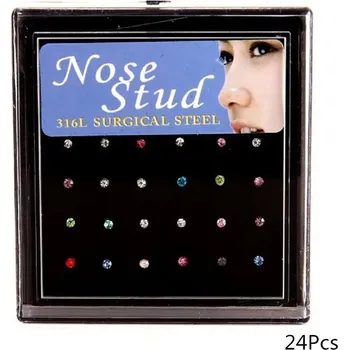 Piercing Piercing do nosu | nosní piercing, 24 ks - barevné