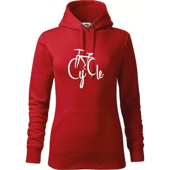 Dámská mikina Cycle kolo - Mikina dámská Cape s kapucí - L ( Červená )