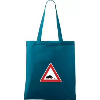 Dopravní značka - krysa - Taška bavlněná - 42 x 38 cm ( Petrolejová )