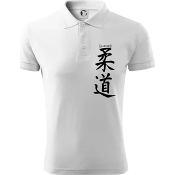 Pánská košile Judo nápis japan - Polokošile pánská Pique Polo 203 - 4XL ( Bílá )