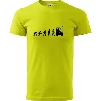 Pánské tričko Evoluce ještěrka - Klasické pánské triko vyšší gramáže - M ( Limetková )