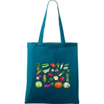 Zelenina ze zahrádky - Taška bavlněná - 42 x 38 cm ( Petrolejová )