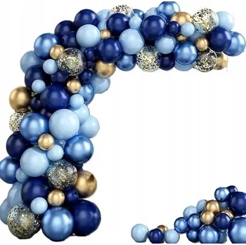 Balónek BALÓNKOVÁ GIRLANDA SADA BALÓNKY MODRÉ KONFETY LEPICÍ PÁSKA 109ks