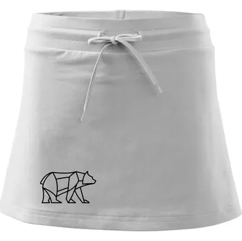 Dámská sukně Geometrie lední medvěd chodící - Sportovní sukně - two in one - XL ( Bílá )