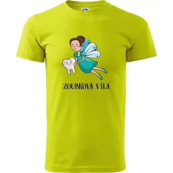 Pánské tričko Zoubková víla - Klasické pánské triko vyšší gramáže - XL ( Limetková )