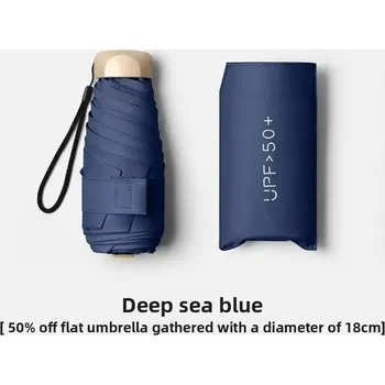 Deštník Mini skládací deštník s UV ochranou | ochrana proti dešti - Tmavě modrá