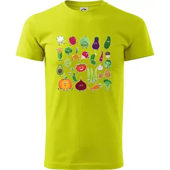 Pánské tričko Veselá zelenina - Klasické pánské triko vyšší gramáže - M ( Limetková )