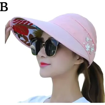 Klobouk Velký dámský letní klobouk - Růžový