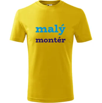 Chlapecké tričko Žluté dětské tričko malý montér - dárek pro dítě 5 let - barva žlutá - velikost 10let