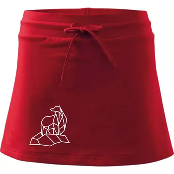 Dámská sukně Geometrie lední medvěd na ledu - Sportovní sukně - two in one - XL ( Červená )