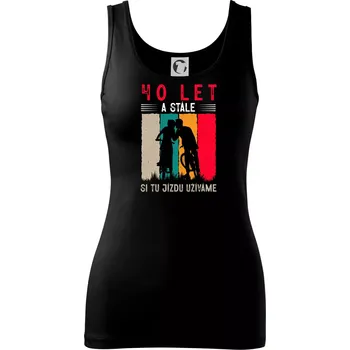 Dámské tričko Výročí cyklista 40 - Dámské tílko - 2XL ( Černá )