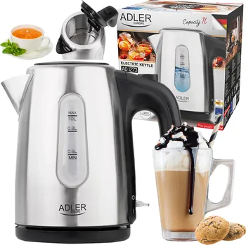 Rychlovarná konvice Rychlovarná konvice Adler AD1273 1200 W 1 l stříbrná/šedá