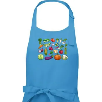Kuchyňská zástěra Zelenina ze zahrádky - Pánská zástěra na vaření - Univerzální velikost ( Světlý tyrkys )
