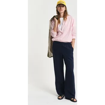 Dámské kalhoty KALHOTY GANT REL LINEN BLEND PULL ON PANTS EVENING BLUE