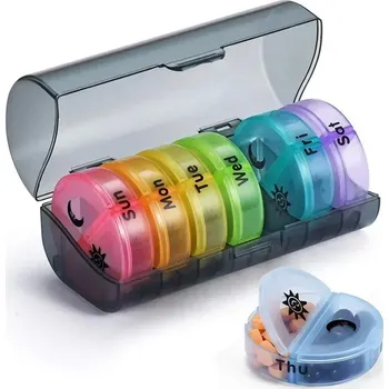 Cestovní krabička na léky s organizátorem - černý barevný