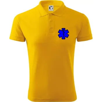Pánská košile Rescue - Hvězda na prsu + nápis na zádech - Polokošile pánská Pique Polo 203 - S ( Žlutá )