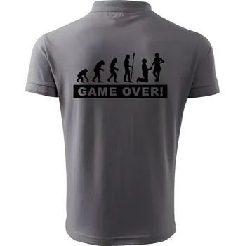 Pánská košile Game over evoluce - Polokošile pánská Pique Polo 203 - S ( Ocelově šedá )