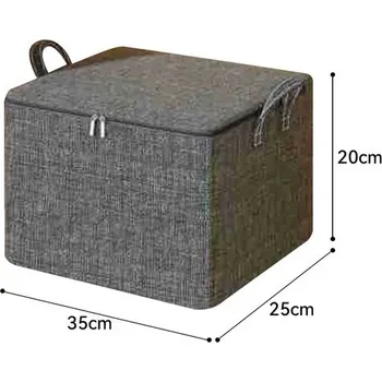 Úložný box Velká skládací úložná taška s víkem na oblečení a peřiny | Úložné vaky na peřiny - Černá - 35 x 25 x 20 cm