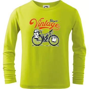 Dětská móda Bicycle Vintage - Triko dětské Long Sleeve - 134 cm/8 let ( Limetková )