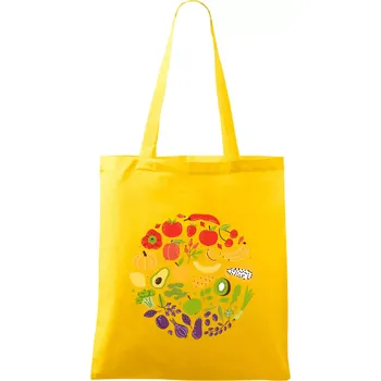 Nákupní taška Zelenina v kruhu - Taška bavlněná - 42 x 38 cm ( Žlutá )