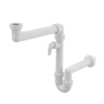 Sifon Prostorově úsporný dřezový sifon s přípojkou a převlečnou maticí 6/4"