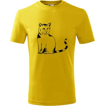 Chlapecké tričko Žluté dětské tričko kočka divoká - barva žlutá - velikost 4roky